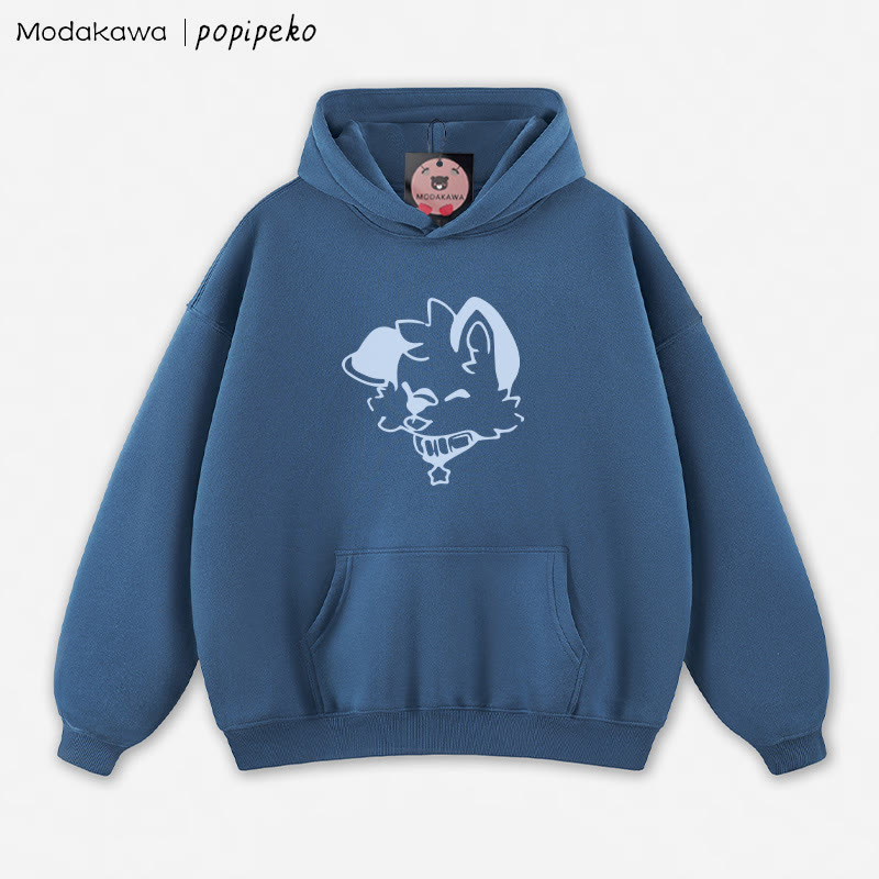MODAKAWA X popipeko Lockerer Hoodie mit Welpen-Print - Dark Blue - 5XL - image 2