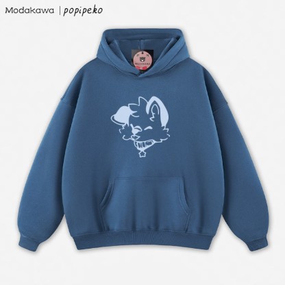MODAKAWA X popipeko Lockerer Hoodie mit Welpen-Print - Dark Blue - 5XL - image 2