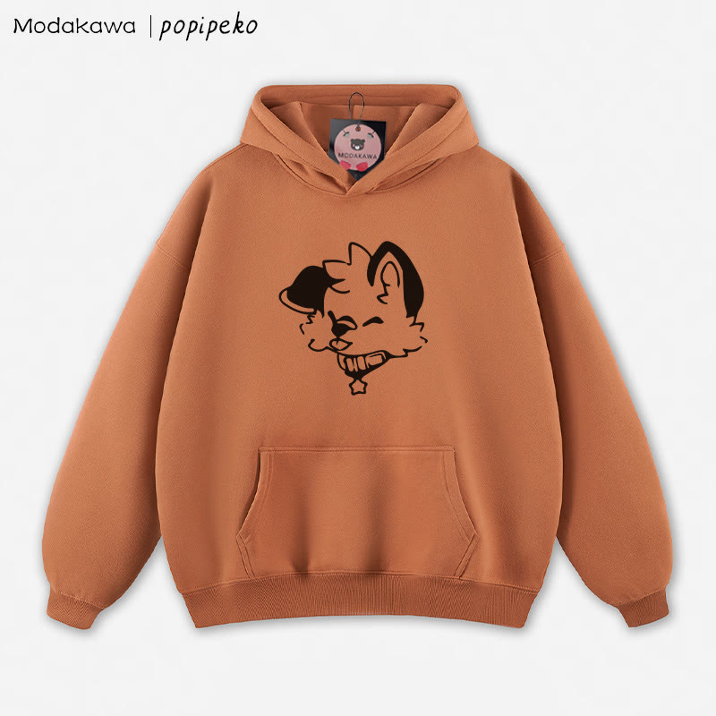 MODAKAWA X popipeko Lockerer Hoodie mit Welpen-Print - Orange - 5XL - image 8