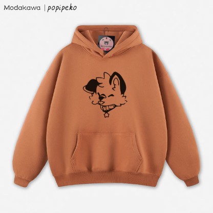 MODAKAWA X popipeko Lockerer Hoodie mit Welpen-Print - Orange - 5XL - image 8