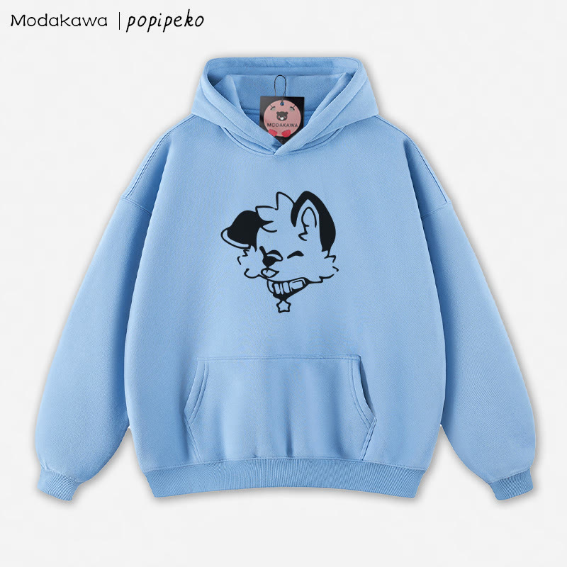 MODAKAWA X popipeko Lockerer Hoodie mit Welpen-Print - Blue - 5XL - image 1