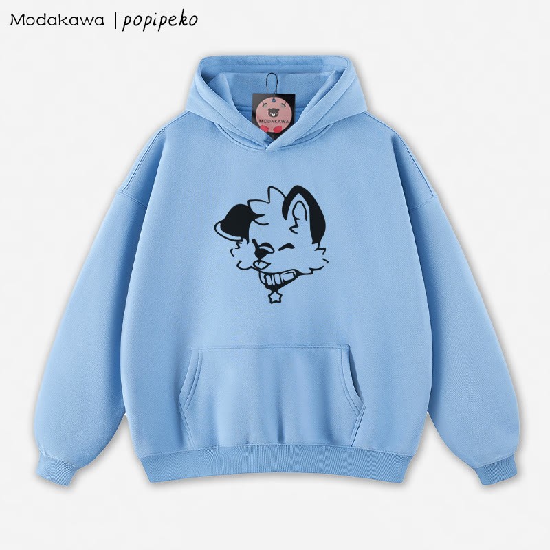 MODAKAWA X popipeko Lockerer Hoodie mit Welpen-Print - Blue - 5XL - image 1