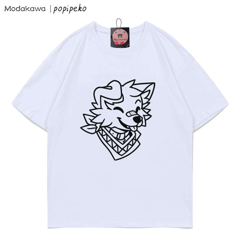 MODAKAWA X popipeko Welpenprint T-Shirt - White - 5XL - image 2
