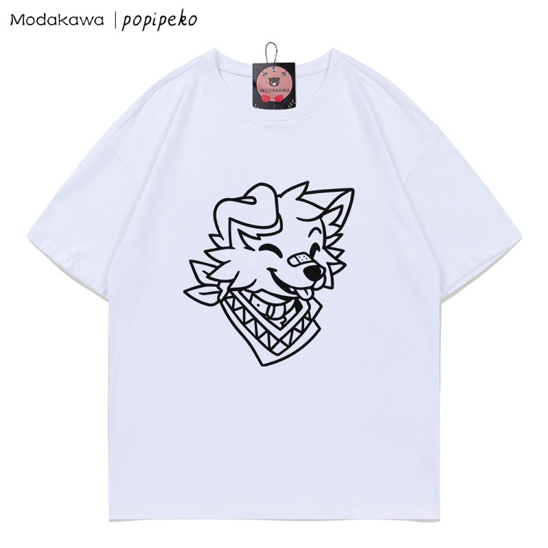 MODAKAWA X popipeko Welpenprint T-Shirt - White - 5XL - image 2