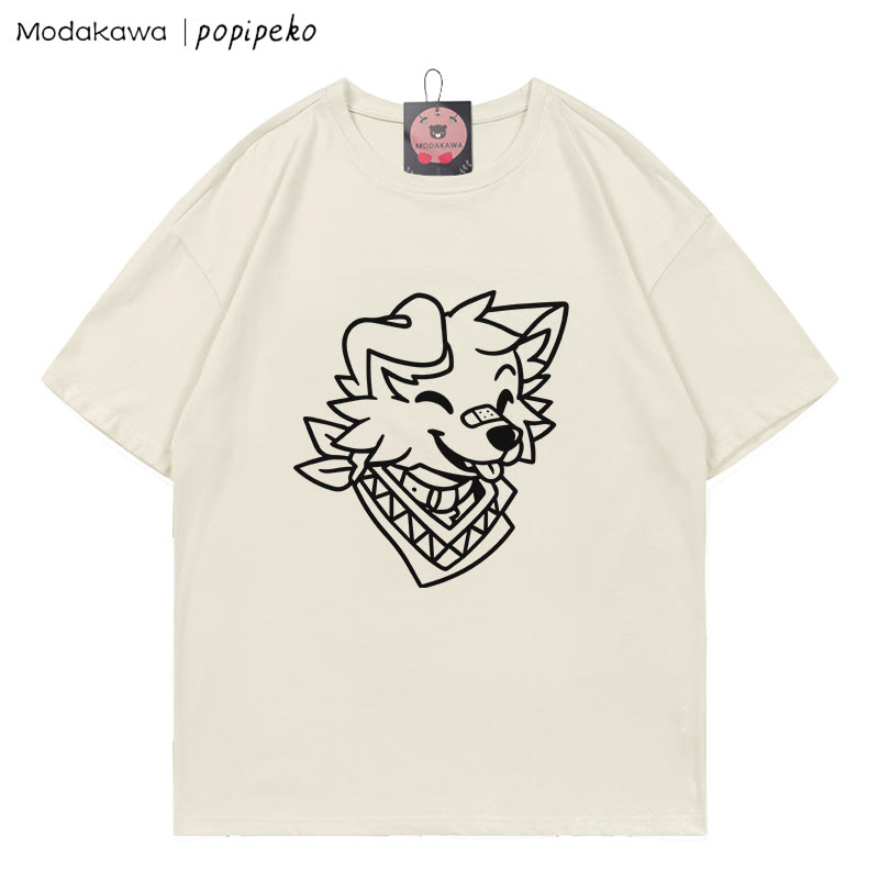 MODAKAWA X popipeko Welpenprint T-Shirt - Beige - 5XL - image 1