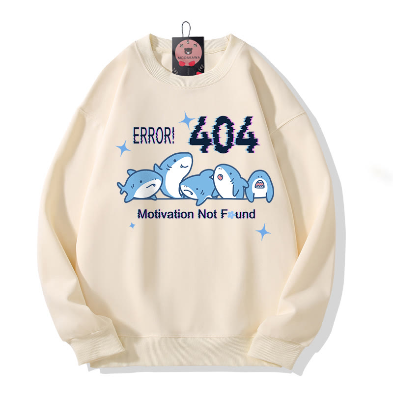 ERROR 404 MOTIVATION NICHT GEFUNDEN Sweatshirt mit Hai-Print und Rundhalsausschnitt - Apricot - 5XL - image 2
