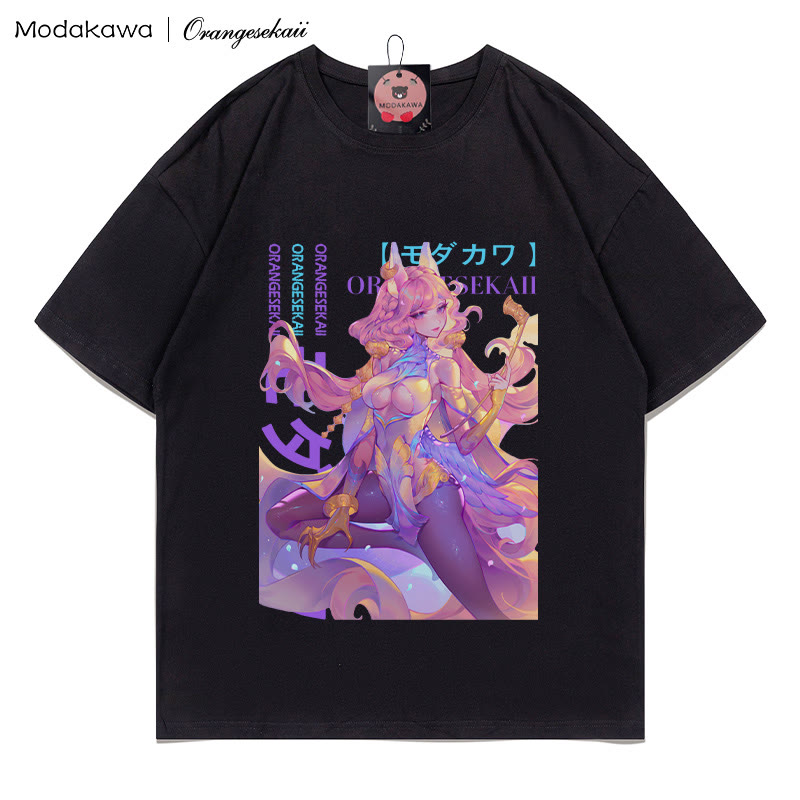MODAKAWA X orangesekaii Vaine Print T-Shirt - Black - 5XL - image 1