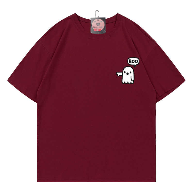 T-Shirt mit Geisterprint - Wine Red - 5XL - image 5