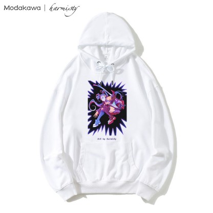 MODAKAWA X karmisty – Lockerer Hoodie mit „Masked Girl“-Print - White - 5XL - image 1