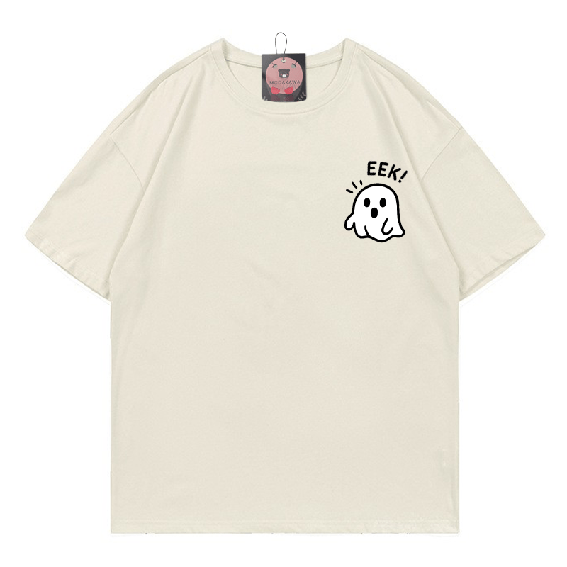 EEK Ghost Print T-Shirt - Beige - 5XL - image 2