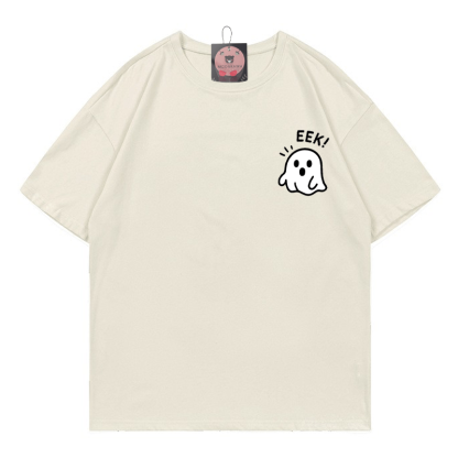 EEK Ghost Print T-Shirt - Beige - 5XL - image 2
