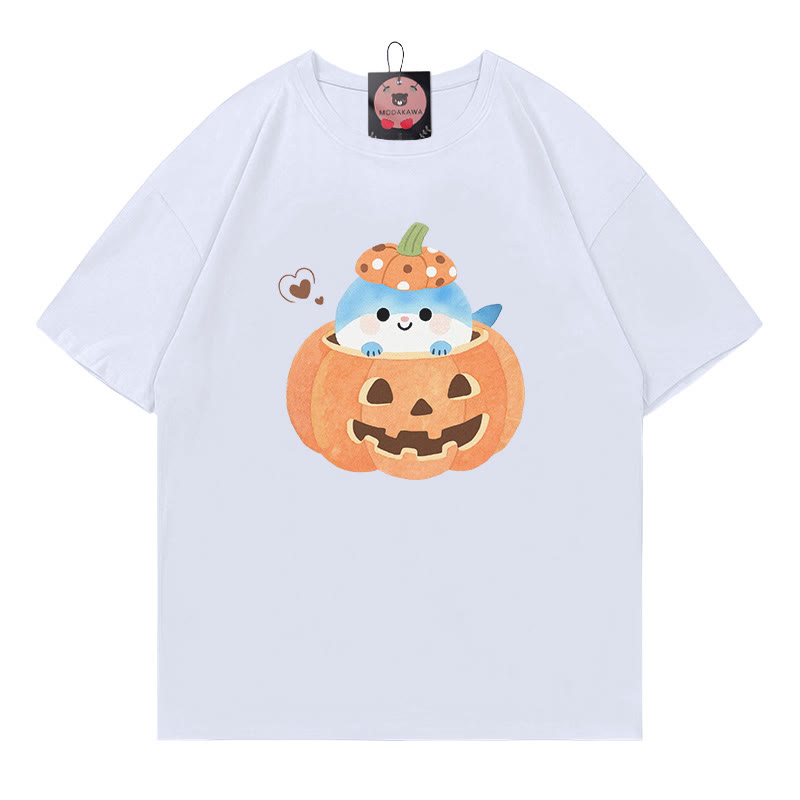 T-Shirt mit Kürbis-Hai-Print - White - 5XL - image 2