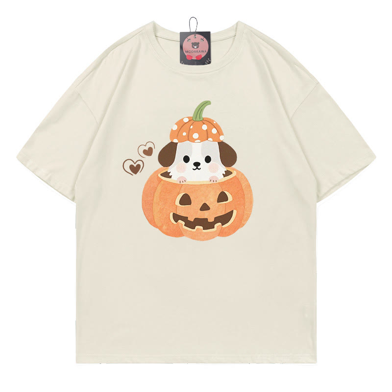 T-Shirt mit Kürbiswelpen-Print - Beige - 5XL - image 2
