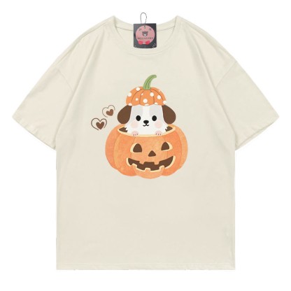 T-Shirt mit Kürbiswelpen-Print - Beige - 5XL - image 2