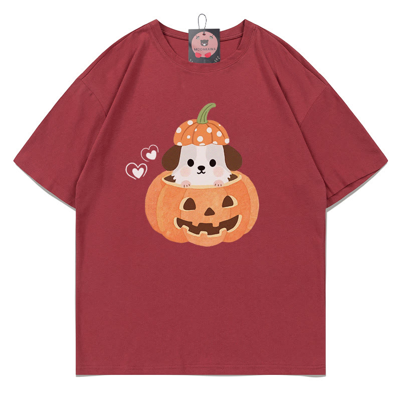 T-Shirt mit Kürbiswelpen-Print - Red - 5XL - image 1