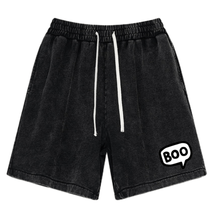BOO – Shorts mit Buchstaben-Print im Vintage-Look - Black - 3XL - image 2