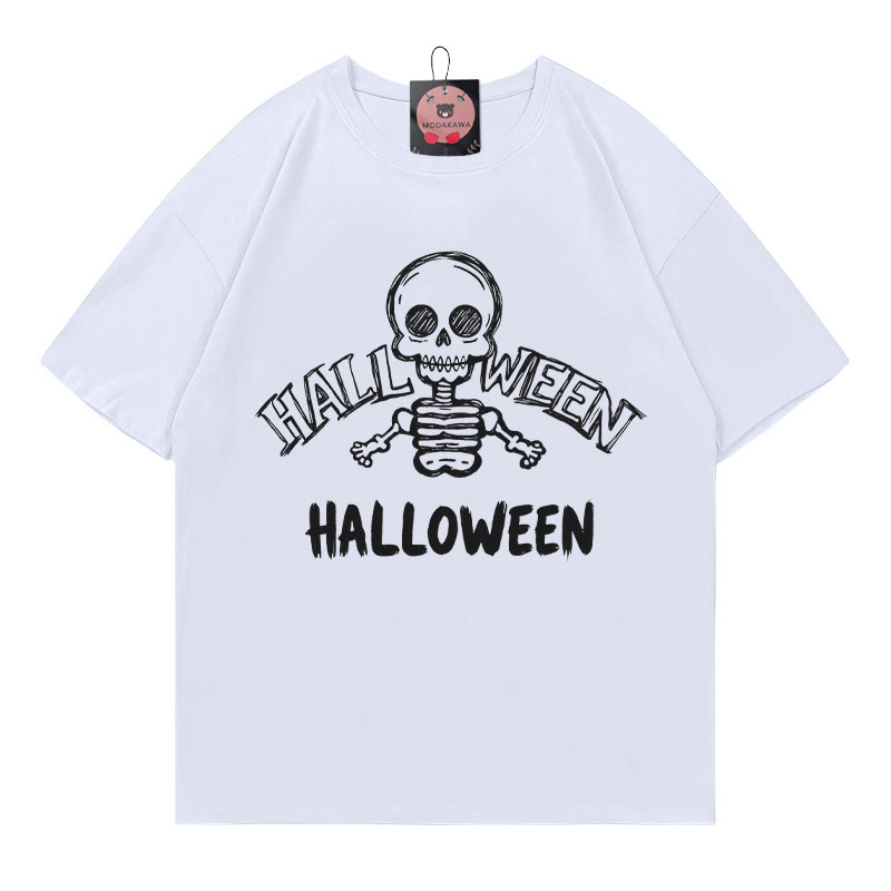 Halloween-T-Shirt mit Totenkopf-Print - White - 5XL - image 2