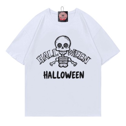 Halloween-T-Shirt mit Totenkopf-Print - White - 5XL - image 2