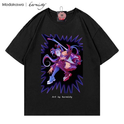 MODAKAWA X karmisty Masked Girl Print T-Shirt - Black - 5XL - image 1