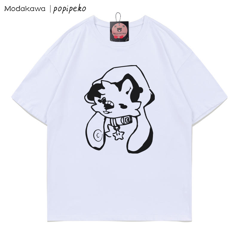 MODAKAWA X popipeko Welpenprint T-Shirt - White - 5XL - image 2
