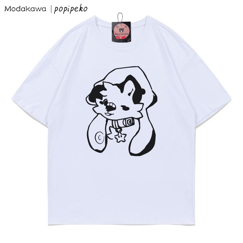 MODAKAWA X popipeko Welpenprint T-Shirt - White - 5XL - image 2