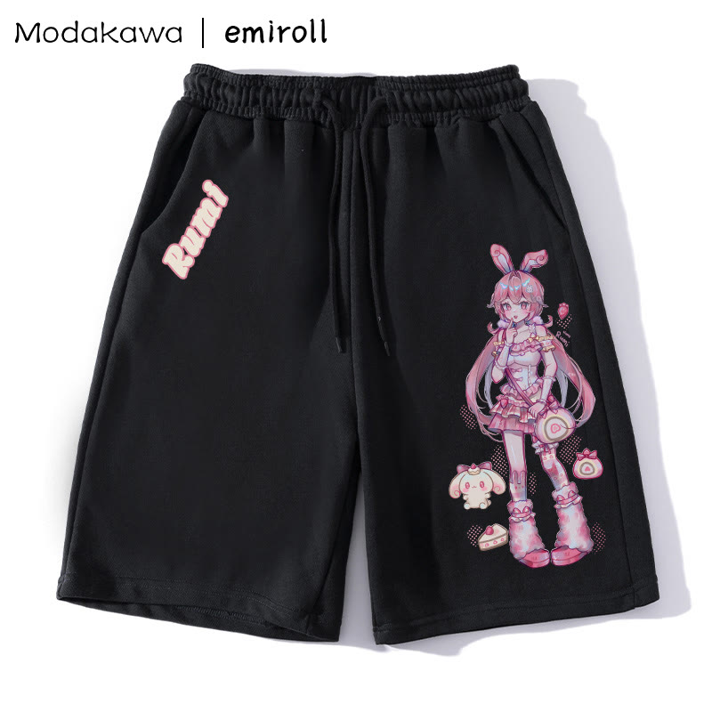 MODAKAWA X emiroll – Shorts mit Rumi-Print - Black - 5XL - image 2