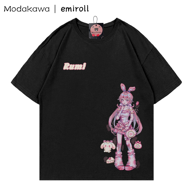 MODAKAWA X emiroll Rumi Print T-Shirt - Black - 5XL - image 2