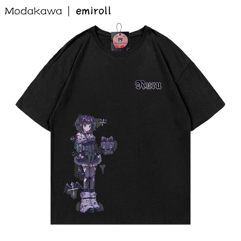MODAKAWA X emiroll Ruru Print T-Shirt - Black - 5XL - image 2