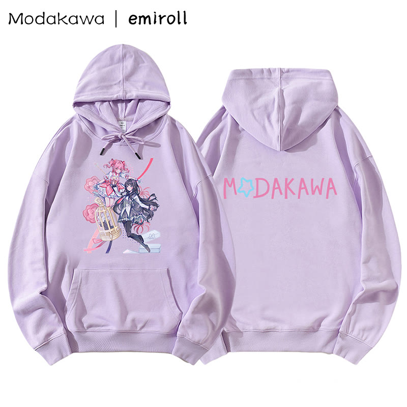 MODAKAWA X emiroll – Lockerer Hoodie mit Madoka-Homura-Print - Purple B - 5XL - image 3