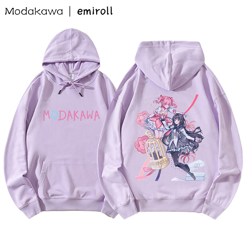 MODAKAWA X emiroll – Lockerer Hoodie mit Madoka-Homura-Print - Purple A - 5XL - image 2
