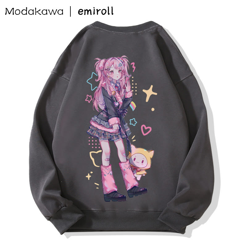 MODAKAWA X emiroll Nikki Print Rundhals-Sweatshirt - Grey - 5XL - image 2