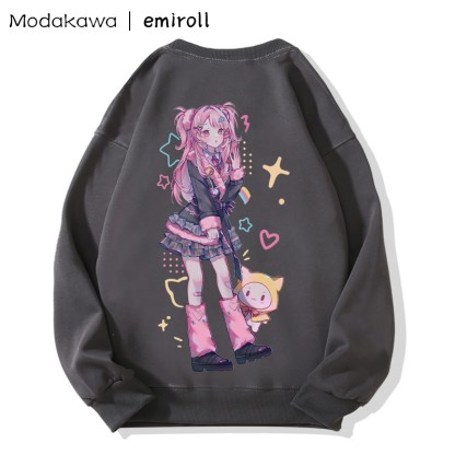 MODAKAWA X emiroll Nikki Print Rundhals-Sweatshirt - Grey - 5XL - image 2