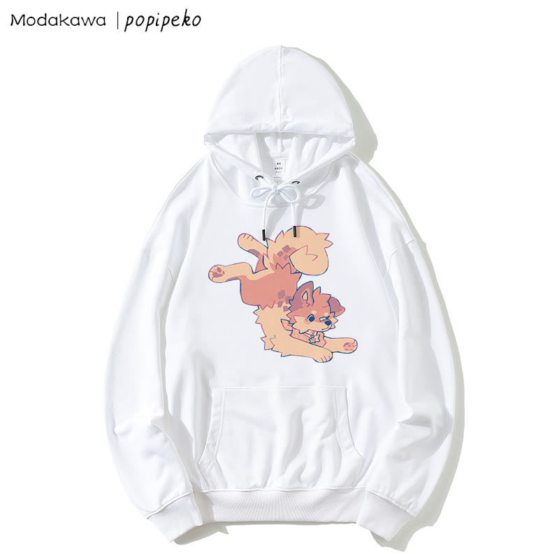 MODAKAWA X popipeko Lockerer Hoodie mit Welpen-Print - White - 5XL - image 2