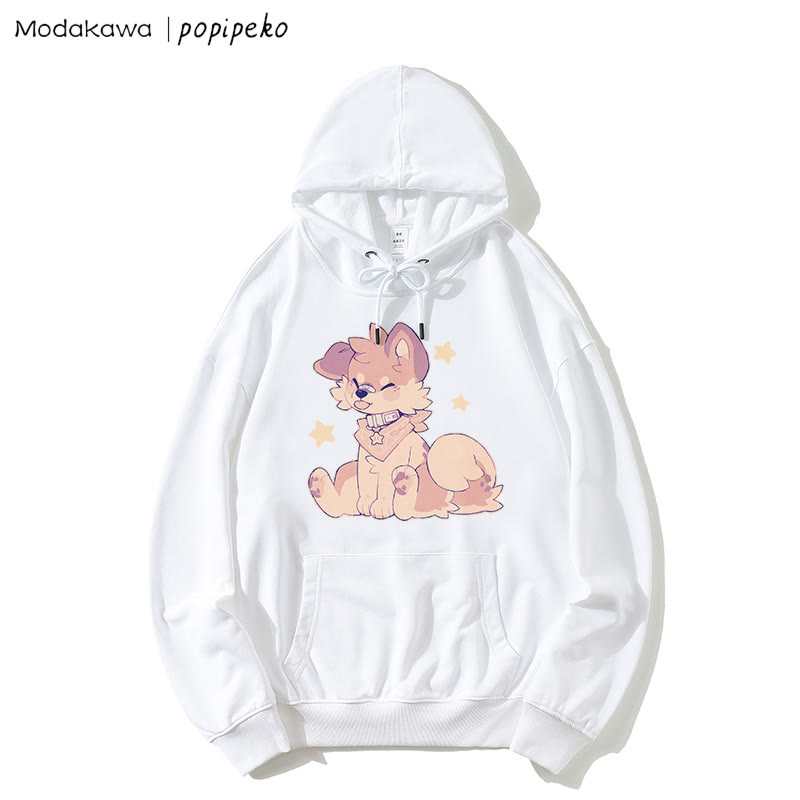 MODAKAWA X popipeko Lockerer Hoodie mit Welpen-Print - White - 5XL - image 2