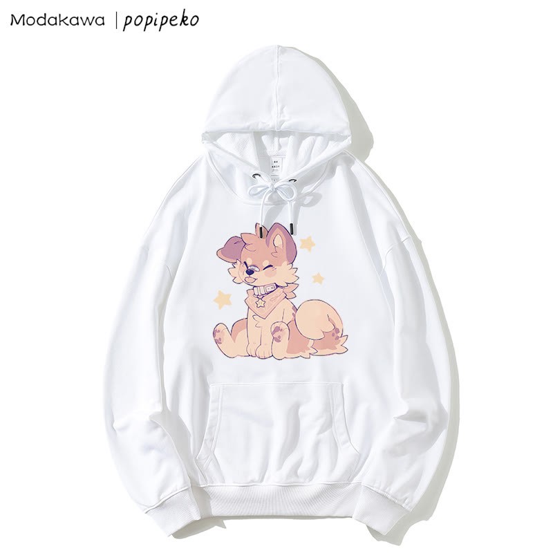 MODAKAWA X popipeko Lockerer Hoodie mit Welpen-Print - White - 5XL - image 2