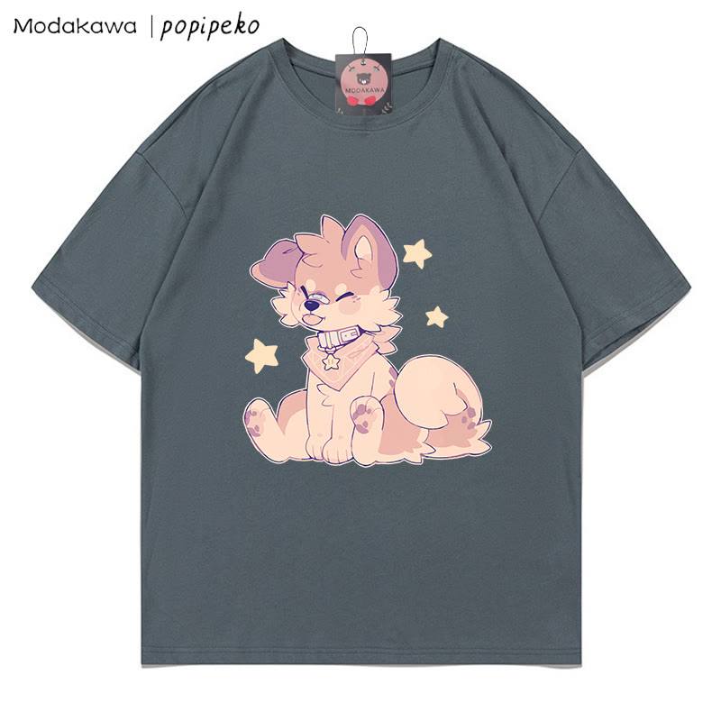 MODAKAWA X popipeko Welpenprint T-Shirt - Grey - 5XL - image 3