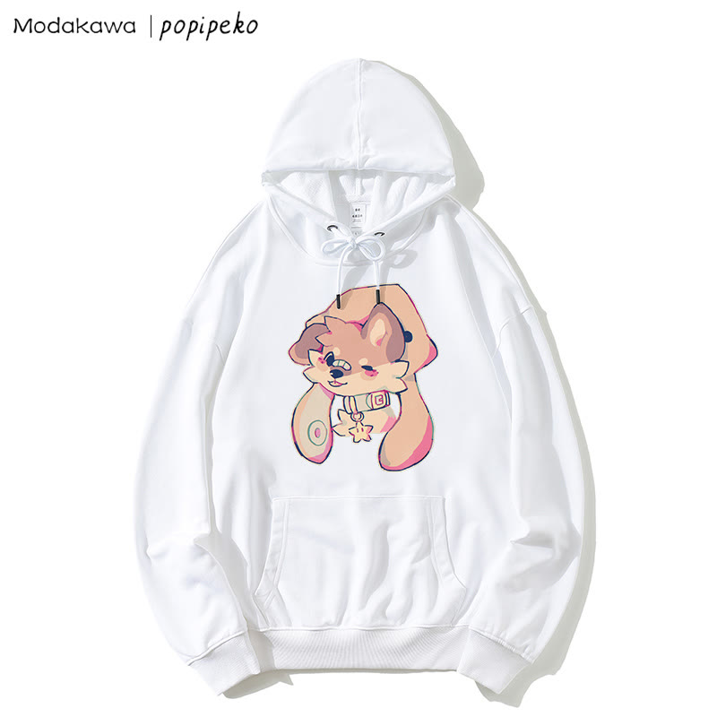 MODAKAWA X popipeko Lockerer Hoodie mit Welpen-Print - White - 5XL - image 3