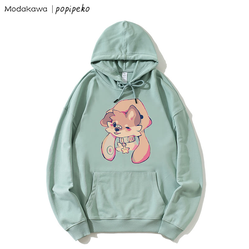 MODAKAWA X popipeko Lockerer Hoodie mit Welpen-Print - Green - 5XL - image 1