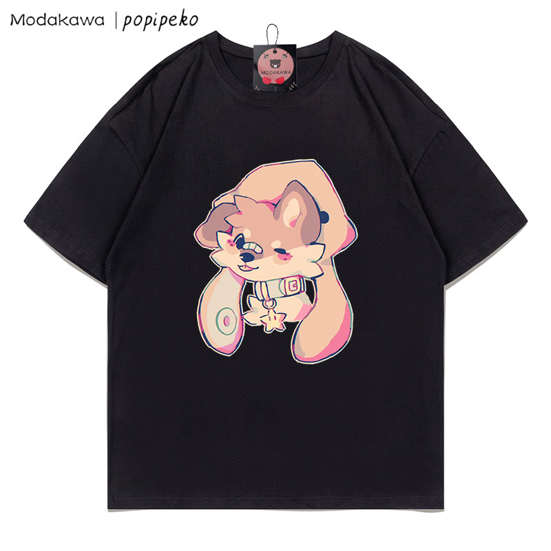 MODAKAWA X popipeko Welpenprint T-Shirt - Black - 5XL - image 2