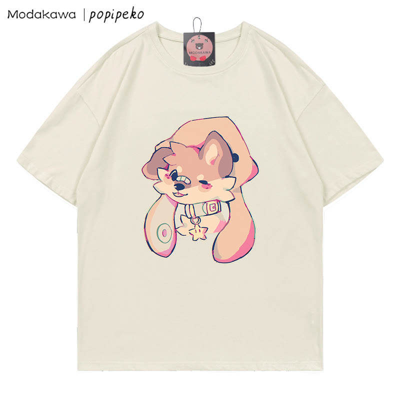 MODAKAWA X popipeko Welpenprint T-Shirt - Beige - 5XL - image 1
