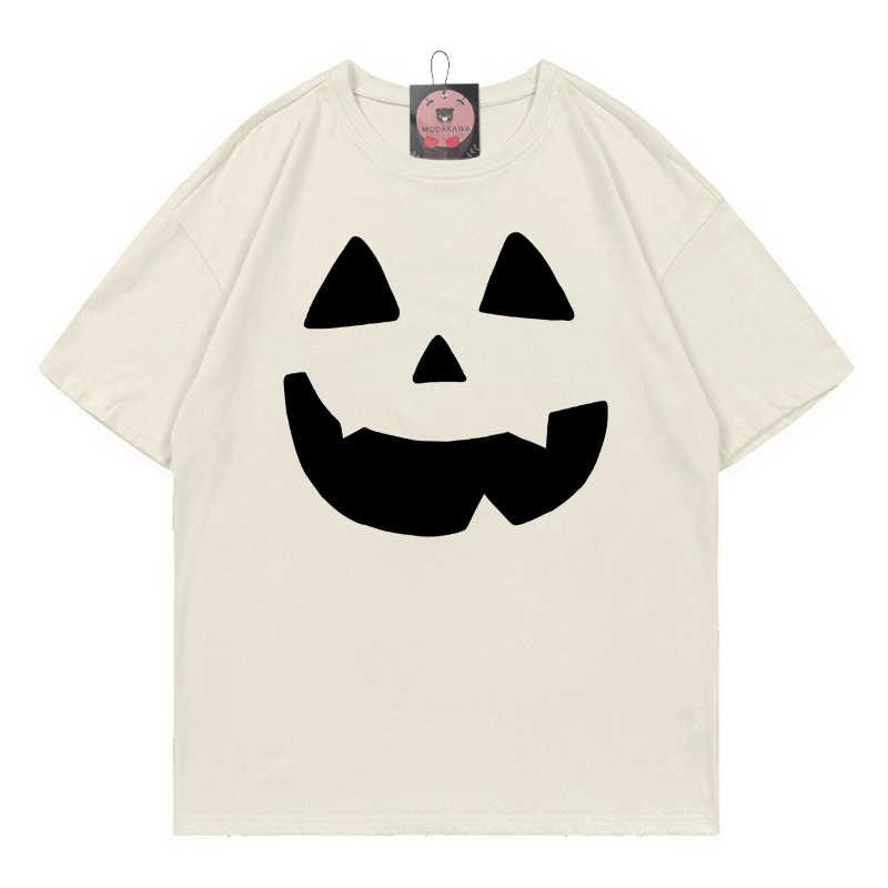 T-Shirt mit Kürbisgesicht-Print - Beige - 5XL - image 2