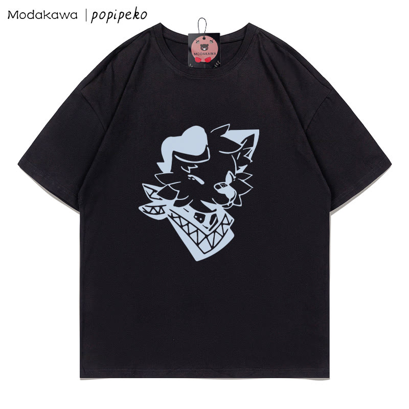 MODAKAWA X popipeko Welpenprint T-Shirt - Black - 5XL - image 4