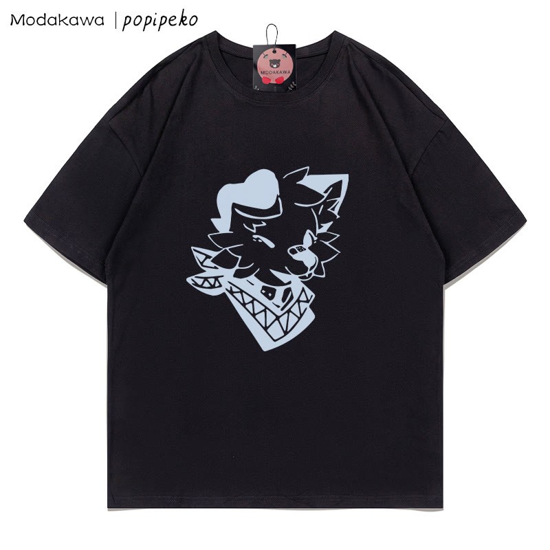 MODAKAWA X popipeko Welpenprint T-Shirt - Black - 5XL - image 4
