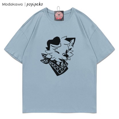 MODAKAWA X popipeko Welpenprint T-Shirt - Dusty Blue - 5XL - image 1
