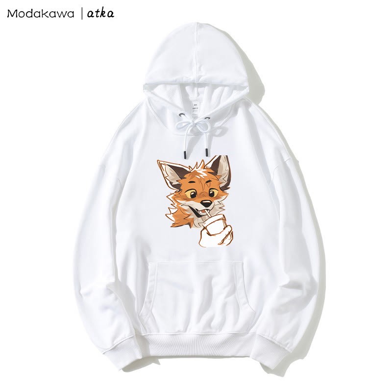 MODAKAWA X atka Lockerer Hoodie mit Fuchs-Print - White - 5XL - image 2