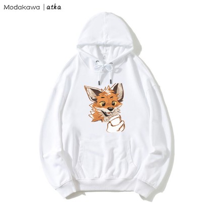 MODAKAWA X atka Lockerer Hoodie mit Fuchs-Print - White - 5XL - image 2
