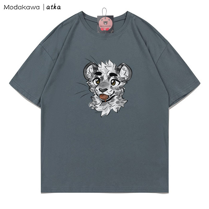 MODAKAWA X atka Cheeky Tiger Face Grafik-T-Shirt - Grey - 5XL - image 1