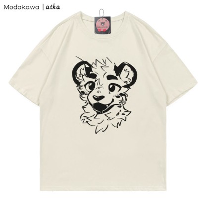 MODAKAWA X atka Cheeky Tiger Face Grafik-T-Shirt - Beige - 5XL - image 1