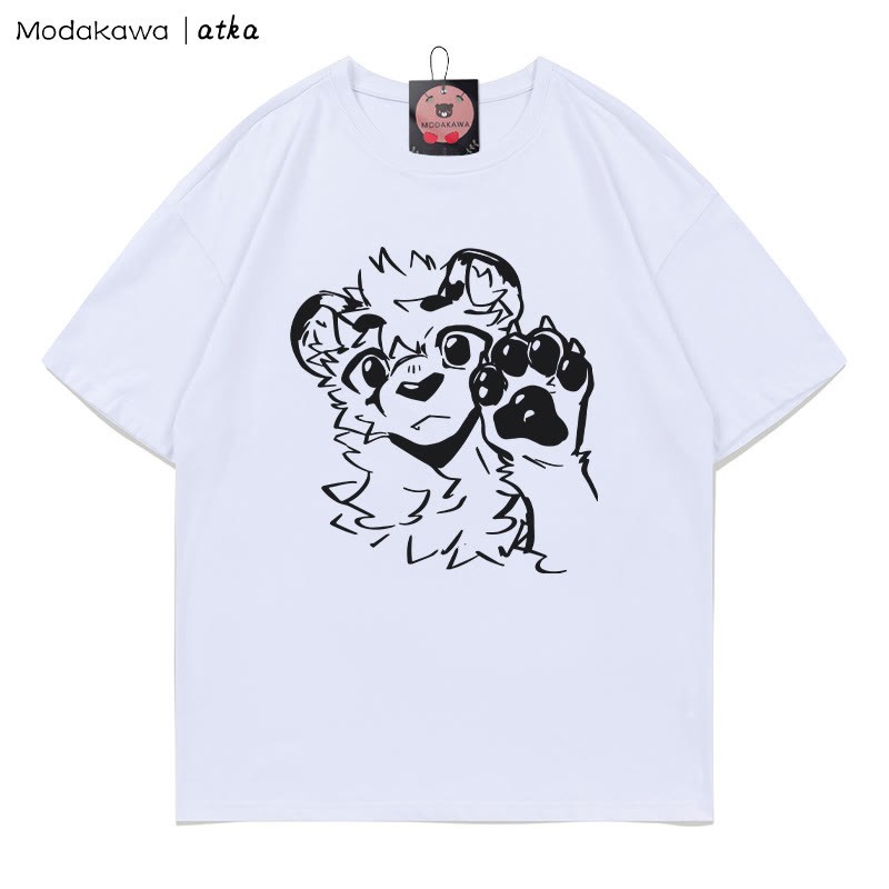MODAKAWA X atka Tiger Paw Wave Grafik T-Shirt - White - 5XL - image 2