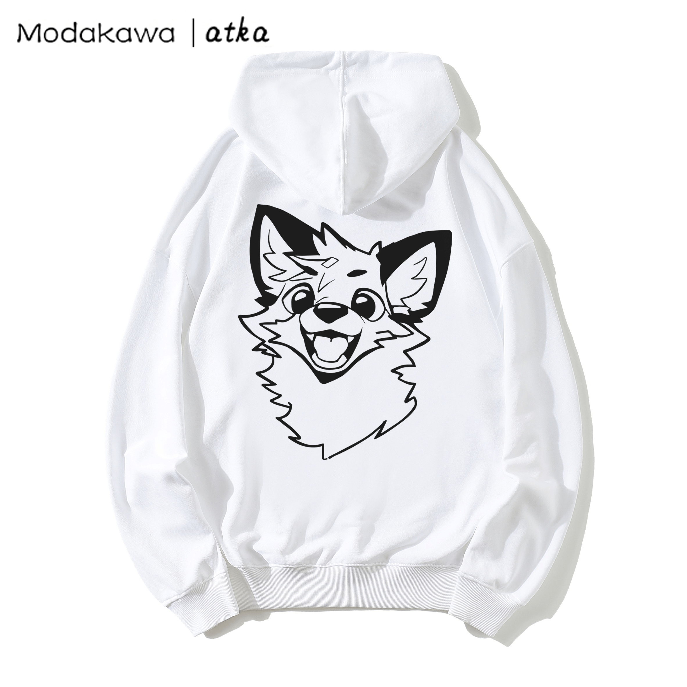 MODAKAWA X atka Lockerer Hoodie mit Fuchs-Print - White - 5XL - image 3
